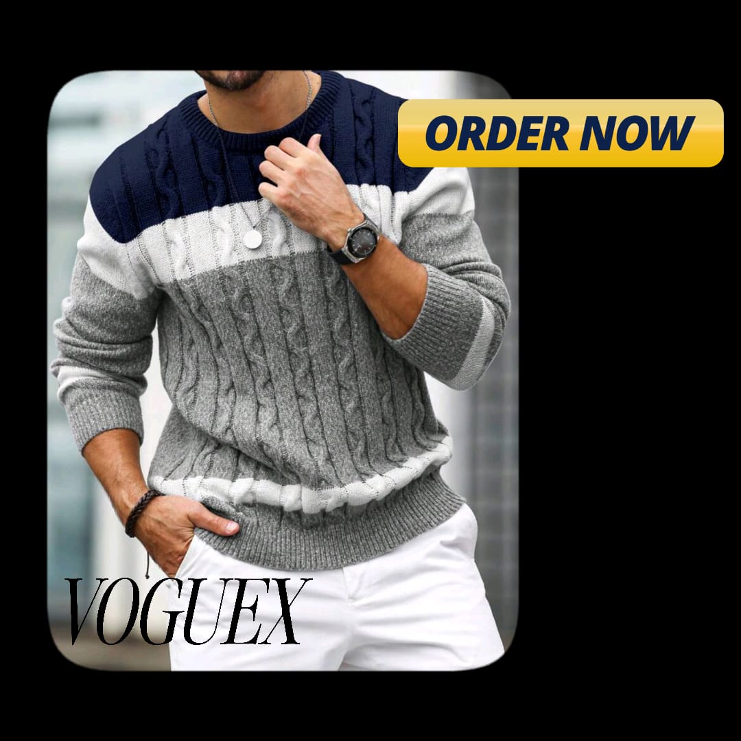 Men's Color-Long Sleeve Urban Casual Sweater